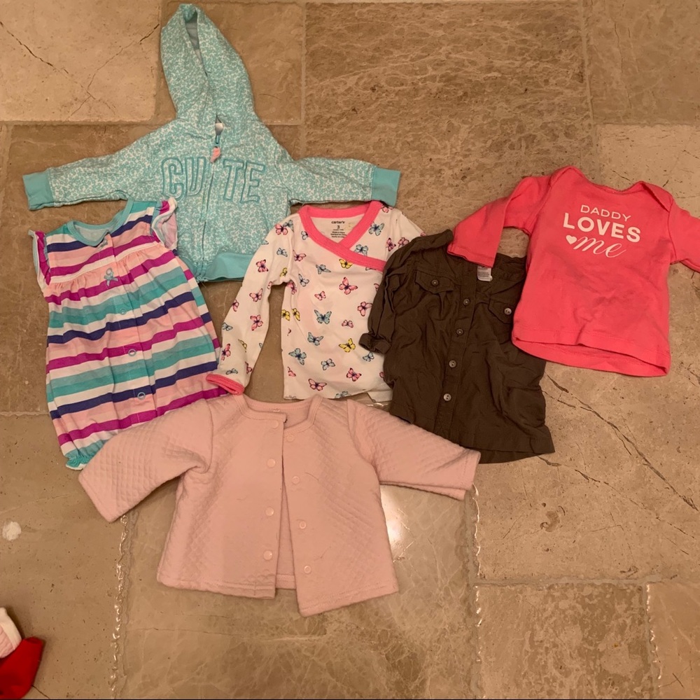 Bundle of 0-3M and 3M shirts/jackets/ romper